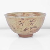 A cream and brown stoneware bowl made by Henry Hammond sold at auction by Maak Contemporary Ceramics