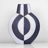 A black and white stoneware vessel made by John Ward in circa 1995 sold at auction by Maak Contemporary Ceramics