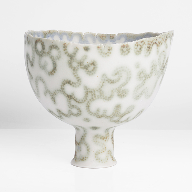A porcelain footed bowl made by Mary Rogers in circa 1975 sold at auction by Maak Contemporary Ceramics