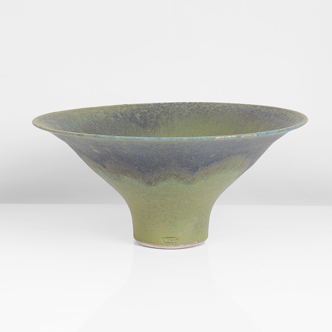 A green porcelain footed bowl made by Abdo Nagi sold at auction by Maak Contemporary Ceramics