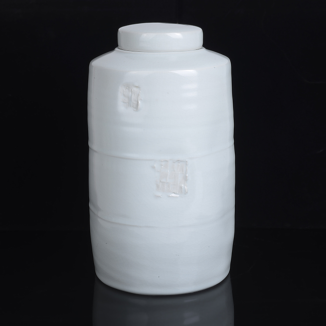 A pale blue celadon porcelain lidded jar made by Edmund de Waal in 1997 sold at auction by Maak Contemporary Ceramics