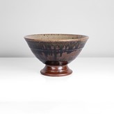 An iron stoneware tazza made by Richard Batterham sold at auction by Maak Contemporary Ceramics