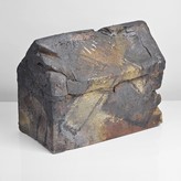 A brown stoneware monumental chest form made by Charles Bound sold at auction by Maak Contemporary Ceramics