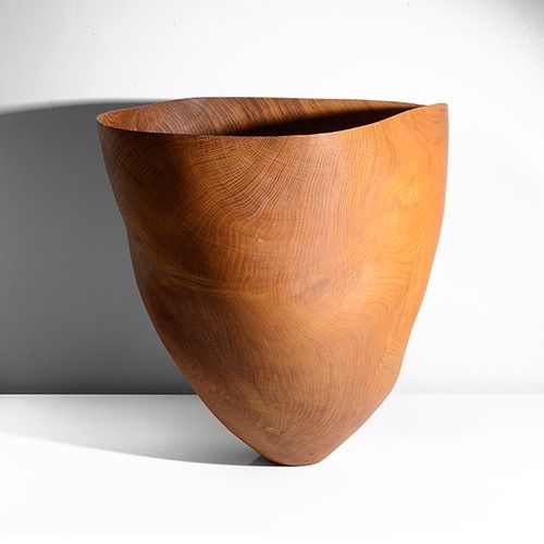 A large open wood vessel made by Anthony Bryant in 2004