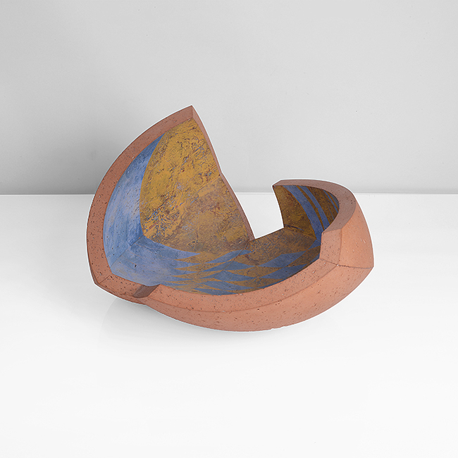 An earthenware bowl form made by Martin Smith in 1986 sold at auction by Maak