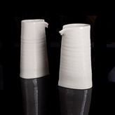 Two white porcelain vessels made by Carina Ciscato sold at auction by Maak Contemporary Ceramics