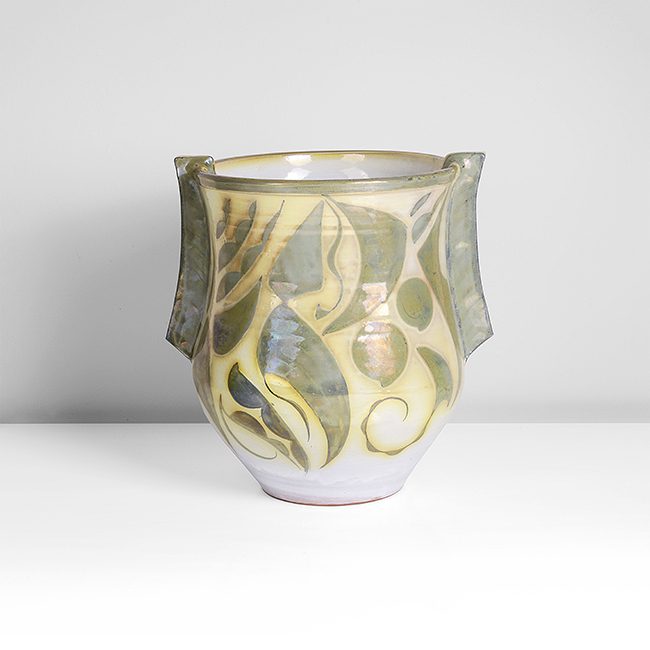 A white earthenware vase made by Alan Caiger-Smith in 1992 sold at auction by Maak Contemporary Ceramics