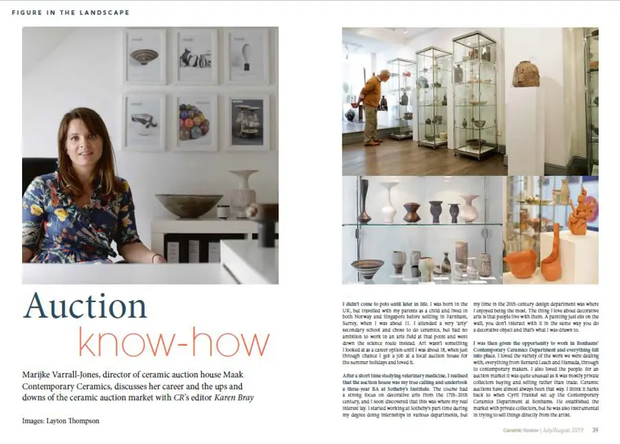 Auction Know-How by Marijke Varrall-Jones news feature at Maak