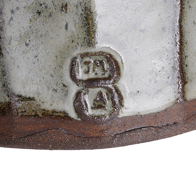 Impressed JM and Ainstable Pottery seals on a jug made by Jim Malone